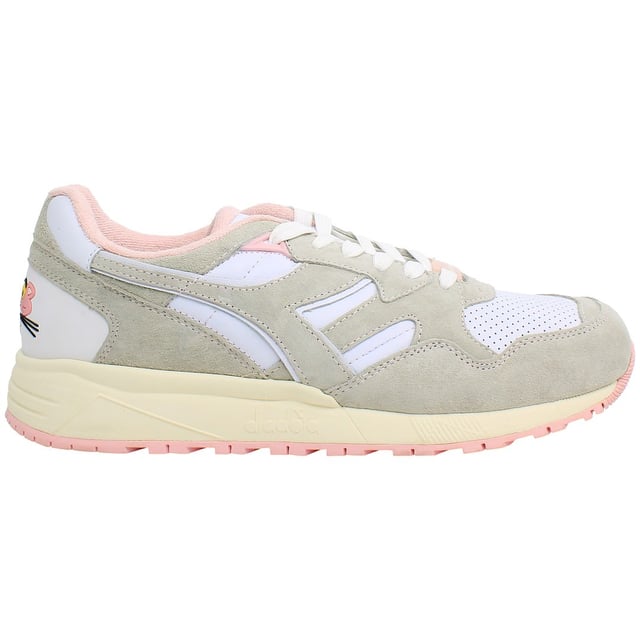 Diadora LC23 N9002 Pink Panther White Leather Unisex Lace Up Trainers