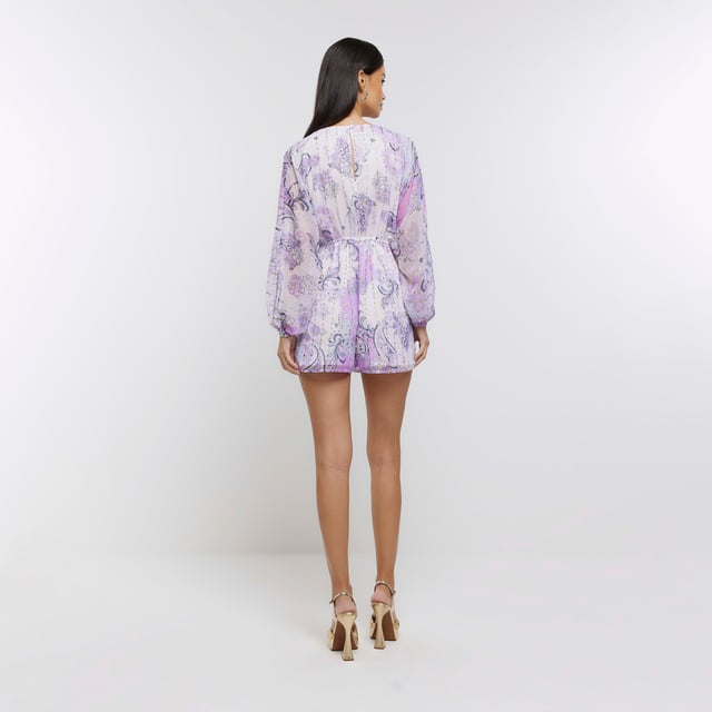 Strappy Paisley Print Playsuit