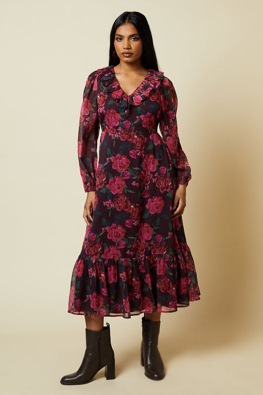 chinese dress ladies Jennifer Lace Midi Dress in Black main image 0