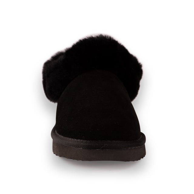DETAILS    This traditional Ankle slipper for built comfort and support. The added sheepskin collar allows for that extra warmth, still providing a stylish look.  Traditional slipper you will wear all year round Plush premium Australian sheepskin lining Water resisBLACKt Leather Upper  Full Australian sheepskin insole Stylish looking sheepskin collar Light weight EVA, rubber blend outsole - soft and extra cushioning  Sheepskin breathes allowing feet to stay warm in winter and cool in summer 100% brand new and high quality, comes in a branded box, suitable for gift