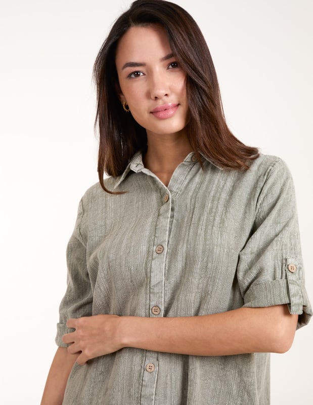 Denim Button Down Shirt Dress