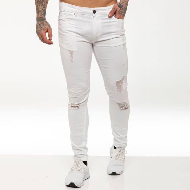 Men's stretch online ripped jeans