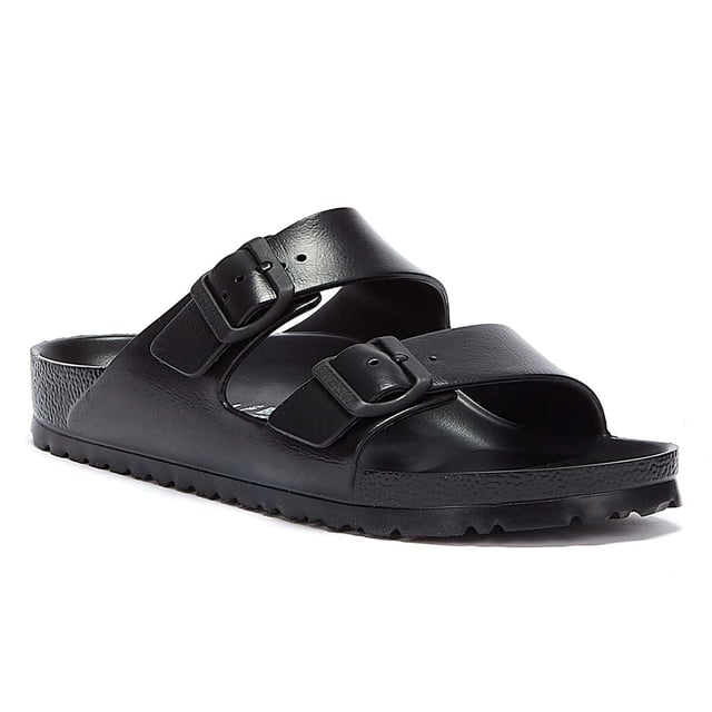 Las Birkenstock Arizona cuentan con dos correas ajustables para garantizar un ajuste cómodo y seguro. La plantilla contorneada 'anatomicamente correcta' y la barra para los dedos elevada apoyan la función de agarre de tus pies. Las sandalias Arizona de EVA tienen un ajuste más estrecho en comparación con otros estilos de Birkenstock.