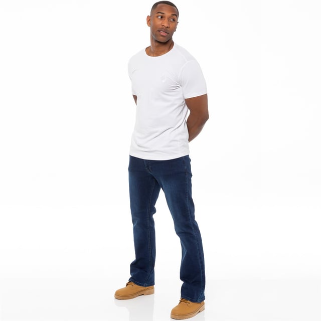 These EZ401 Enzo Bootcut Jeans feature 5 pockets including the coin pocket, branded buttons and rivets, and a zip fly fastening. These Wide Leg Flared Stretch Jeans are Macine Washable