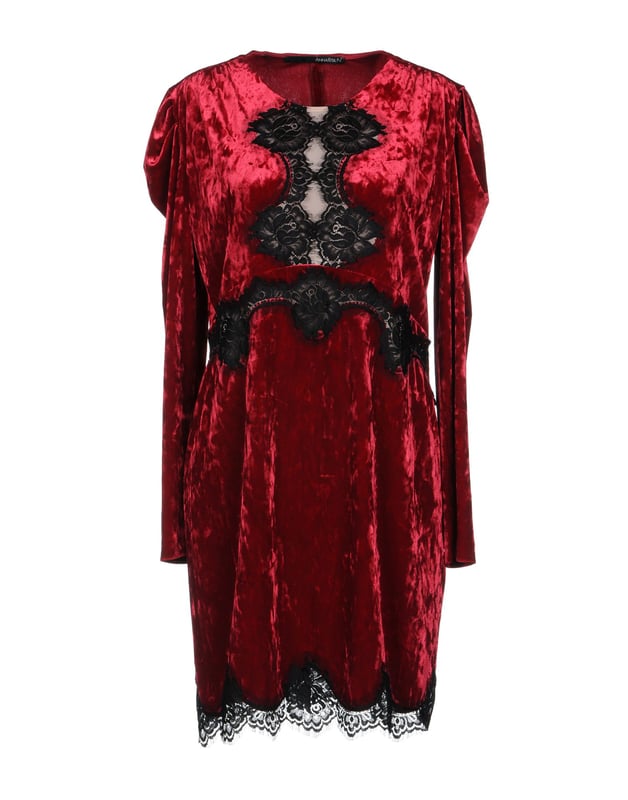 chenille, lace, logo, basic solid colour, round collar, long sleeves, no pockets, unlined, side closure, zip, stretch, dress