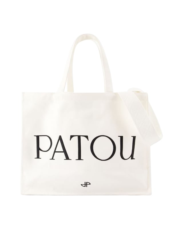 Top handles : 25 cm. Worn on the shoulder - two top handles. Material : 92% cotton 08% polyurethane. Colour : Blanc - H0157 White. Made in Vietnam. Closure : magnetic clasp on top. Interior : one zipped pocket. width: 190mm, length: 425mm, height: 340mm