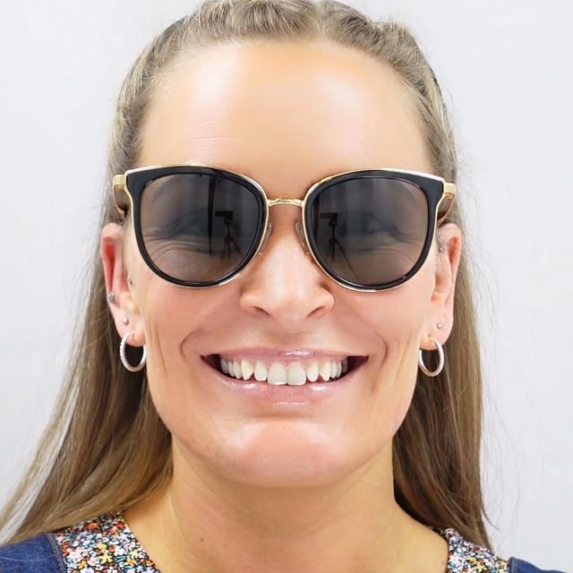 Michael Kors Cat Eye Womens Black Gold Grey Gradient Polarized