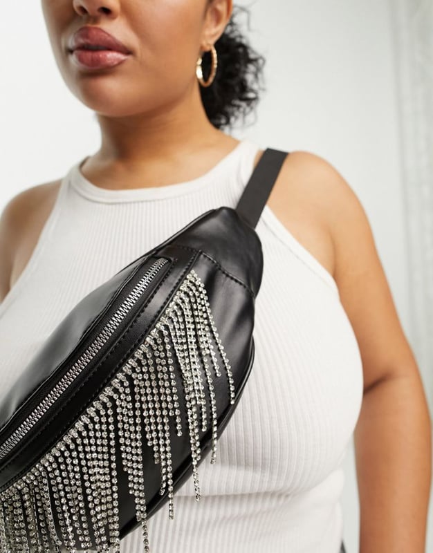 Asos black bum bag clearance