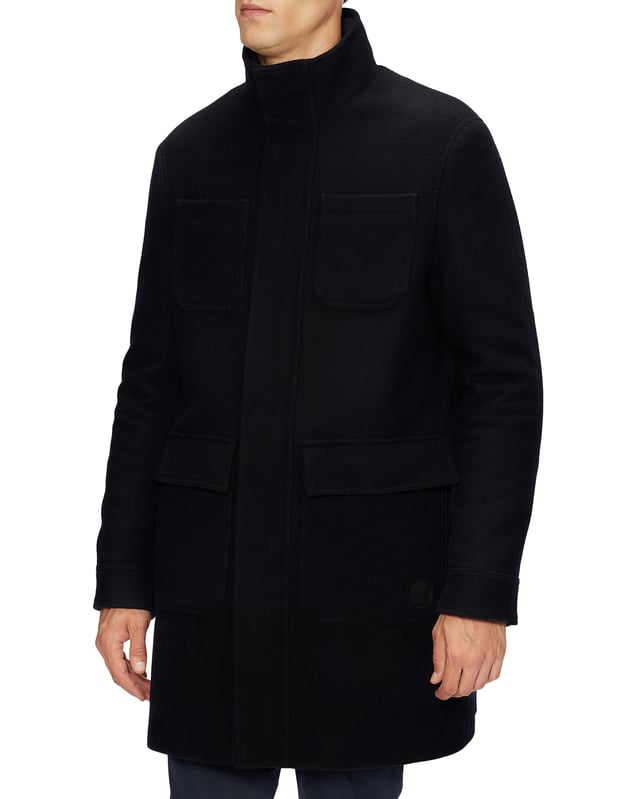 Ted baker marvin sales wool funnel neck overcoat