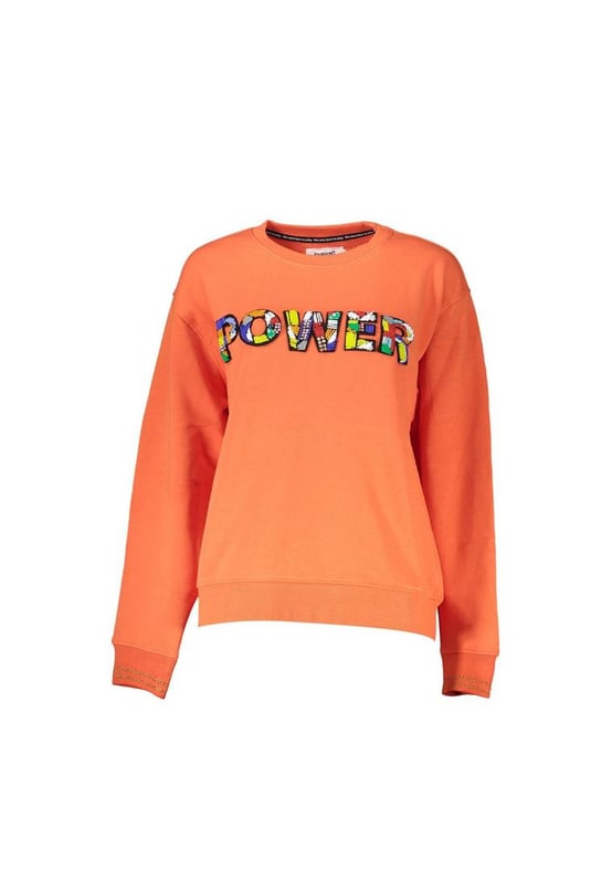 Suéter de algodón naranja  
  Sudadera de manga larga  
  Cuello redondo  
  Logotipo aplicado  
  Diseñado para mujeres  
Material: 84% algodón, 14% poliéster, 2% elastano
