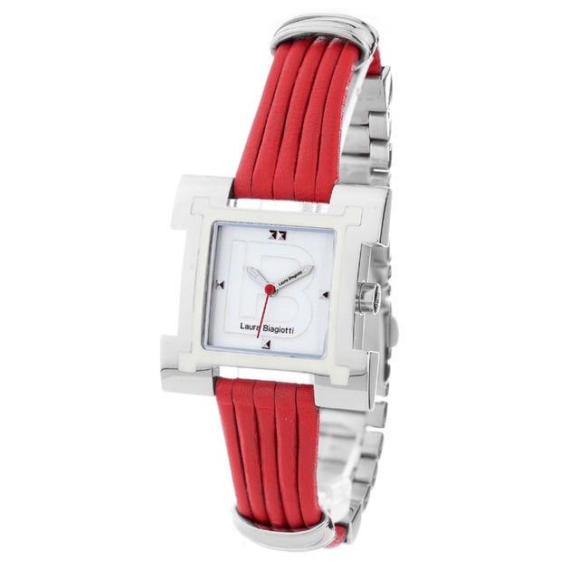 Laura Biagiotti LB0039L-04 - Damenuhr Quarz aus Edelstahl• Material: Edelstahl• Glas: Mineral• Armband: Leder-Stahl• Farbe: Silber• Wasserbeständigkeit: 0 m (0 ATM)• Gehäusegröße: 31 mm