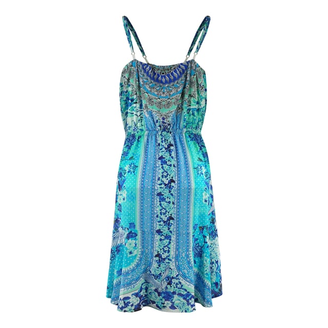 Pronk met je stijl met de Inoa Blue -jurk. De flatterende print maakt het een tijdloos stuk voor je garderobe. Gemaakt van luxueuze stof, je maakt een statement met elke slijtage. Maak een verklaring in stijl! 100% zijde, afdrukontwerp Mouwloos, korte flirtjurk, verstelbare riemen Dit item is geschikt voor maten uk 8- uk 14 Productstijl: Catalina Azuro 12002