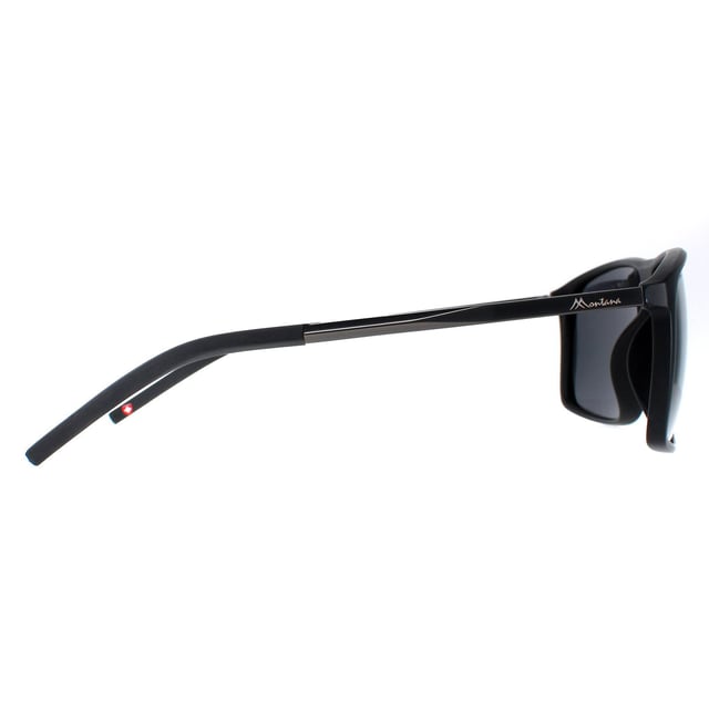 Montana Square Unisex Matte Black Smoke Polarized MP9  Sunglasses are a stylish square design crafted from lightweight acetate. The Montana logo features on the slender temples for brand recognition.