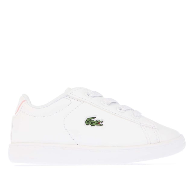 Girl s Lacoste Infant Carnaby Evo Trainers in White pink