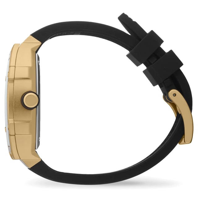 This Ice Watch Ice Boliday - Golden Black Multi Dial Watch for Women is the perfect timepiece to wear or to gift. It's Gold  Tonneau case combined with the comfortable Black Silicone watch band will ensure you enjoy this stunning timepiece without any compromise. Operated by a high quality Quartz movement and water resistant to 5 bars, your watch will keep ticking. This watch with a super soft silicone strap, will add a flash of vibrant style to all your outfits!  This Multi Dial watch has a calendar function: Day-Date , 24-hour Display , Luminous Hands and Luminous Numbers High quality 19 cm length and 19 mm width Black Silicone strap with a Buckle Case measurement: 35 X 45 mm,case thickness: 11 mm, case colour: Gold and dial colour: Black