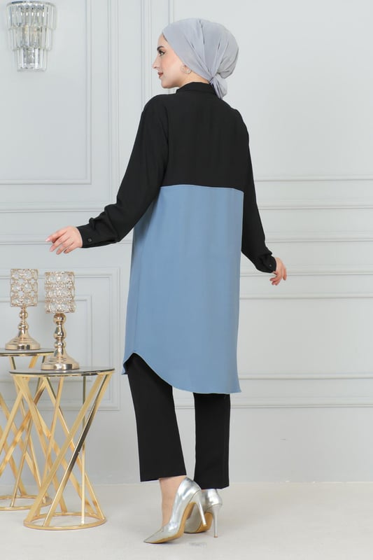Stoffmerkmal: Hergestellt aus Belmando-Stoff.Produktmerkmal: Neues Hijab-Modemodell der Saison. Ungefüttert. Hat einen halben Reißverschluss vorne für einfache Verwendung. Manschettenknöpfe sind funktional. Aufgrund von Konzeptaufnahmen kann es leichte Farbabweichungen im Produkt geben. Das Model trägt Größe 40. Größe 38 Tunika-Maße: Produktlänge: 99 cm - Br