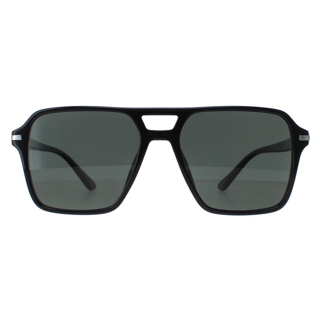 Prada Aviator Mens Black Green Polarized PR20YS  Sunglasses are a sleek design made of high-quality acetate material that ensures durability and comfort. The temples are adorned with the iconic Prada logo, adding a touch of sophistication. These sunglasses are perfect for any occasion, whether it's a day out in the sun or a night out on the town.
