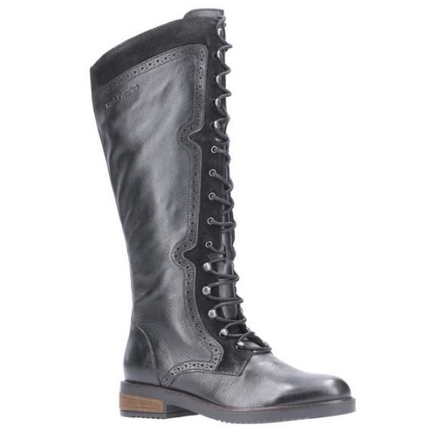 Hush Puppies Damen/Damen Rudy Schnürstiefel lang Leder (Schwarz) Obermaterial Leder. Innenfutter aus Textil. Schnürverschluss und innenliegender Gummizug für perfekten Sitz. Durchgehender Reißverschluss an der Innenseite für Bequemlichkeit. Einlegesohle aus Memory Foam.