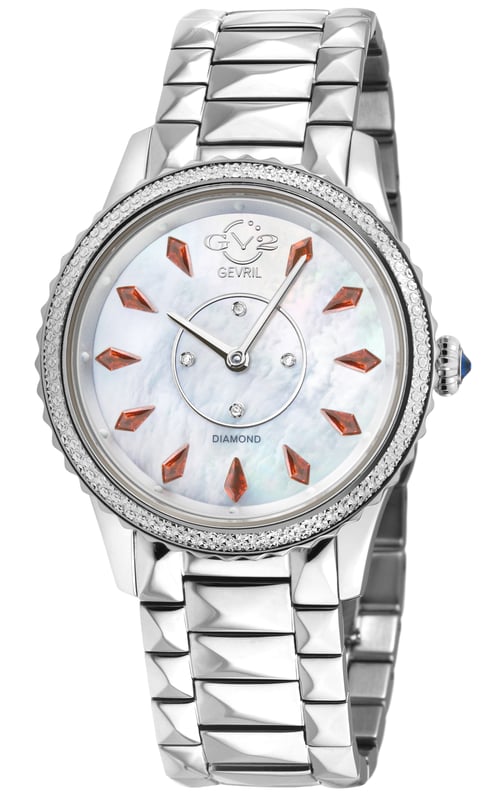 Reloj de diamantes Siena con esfera de MOP y cuarzo suizo, acero inoxidable 316L.