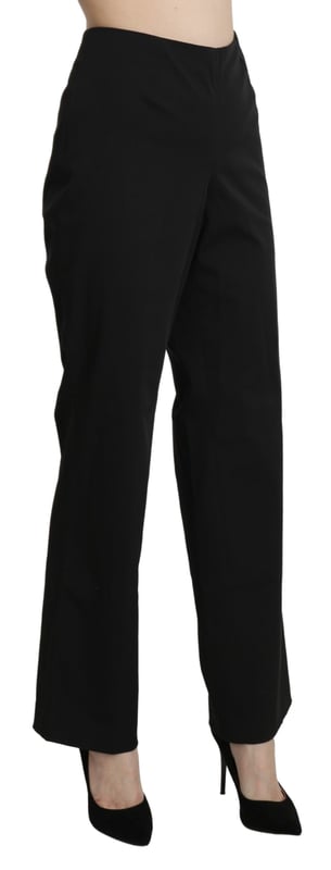 BENCIVENGA
  High waist straight pants
  Color: Black
  Material: Cotton
  Zipper closure
  Logo details
  Made in Italy
  Womens pants
Material: Cotton