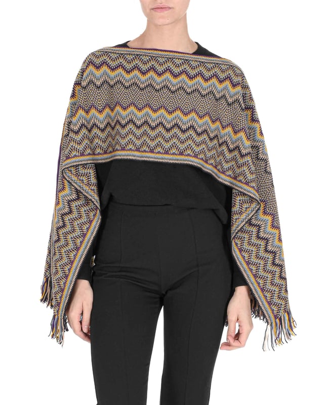 Missoni Long Woven Silk Poncho- Multi - Coloured