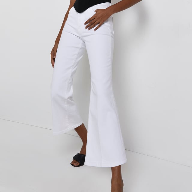 Spanx white cropped flare sale jeans