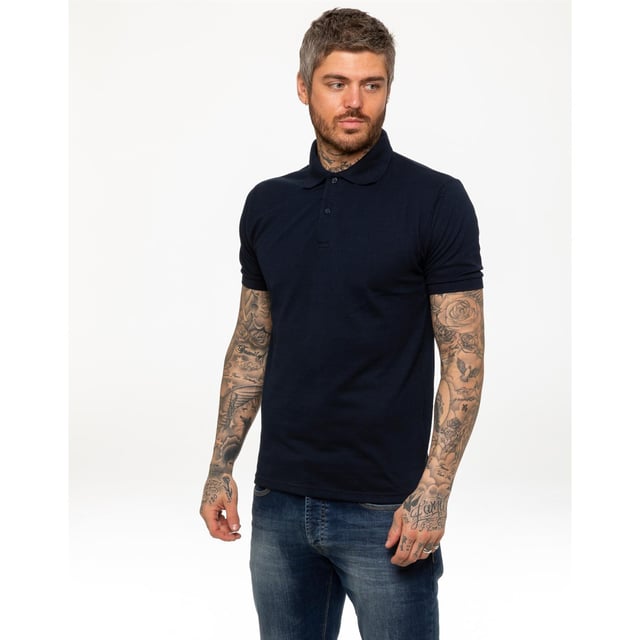These Kruze Mens Short Sleeve Polo Shirts Feature a Button down collar, Ribbed Collar and sleeve cuff. Crafted with 50% Cotton, 50% Polyester, these Regular Fit Polos are suitable for everyday wear, basic, work, casual, fashion, sports, training, fitness and for the gym