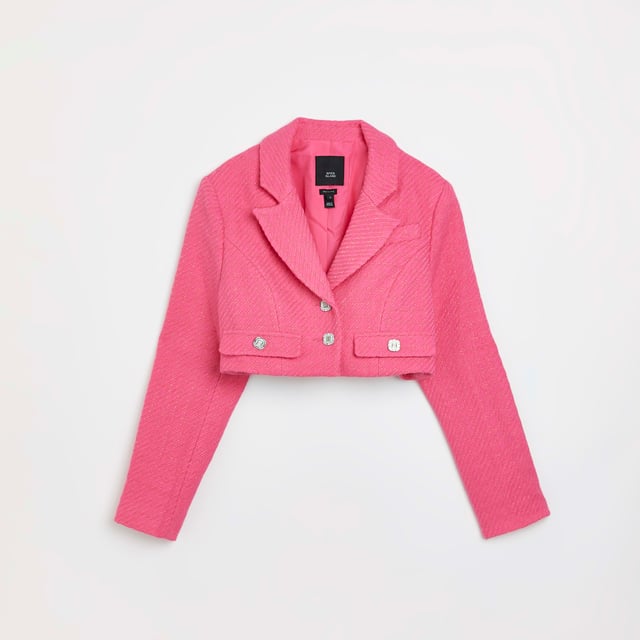 River island discount pink boucle jacket