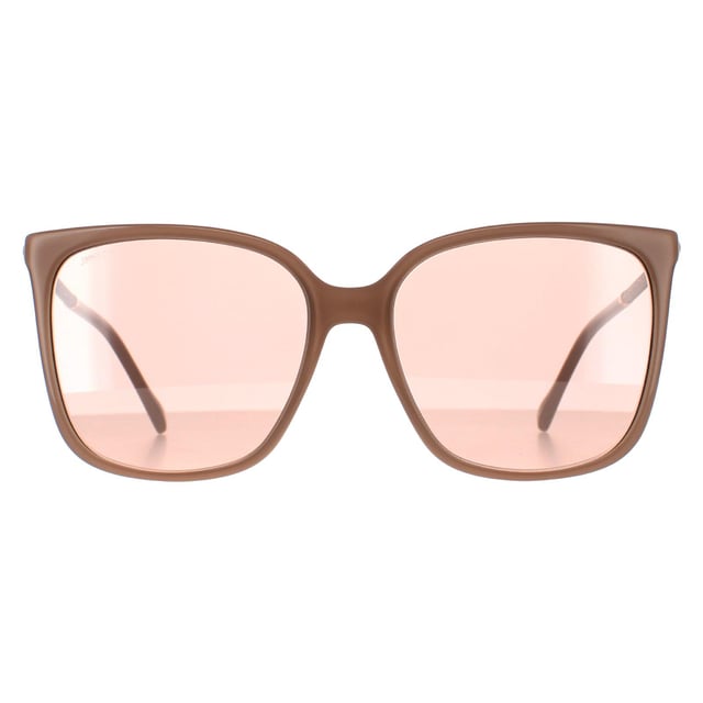 Jimmy Choo Square Womens Nude Pink Flash Silver Mirror SCILLA/S  Sunglasses are a modern square frame, enhancing your facial features while providing optimal sun protection. The high-quality acetate material used in their construction ensure durability and comfort, making them the ideal companion for both everyday wear and special occasions. The Jimmy Choo logo features on the slender temples for brand authenticity.