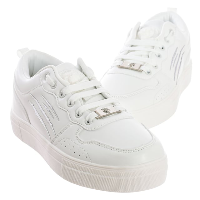 Plein Sport sportschoenen.
 Halfhoge sportschoenen, ideaal voor dagelijks gebruik.
 Comfortabele en ademende stof.
 Merknaam gegraveerd op de achterkant.
 Badge op de tong.
 Klauwprint op de zijkant.
 Verstelbaar met veters.
 Naden in toon zichtbaar.
 Samenstelling: Buitenkant: Synthetisch; Binnenkant: Textiel+leer; Zool: Synthetisch
 Onderhoud:
Reinigen met een vochtige doek.