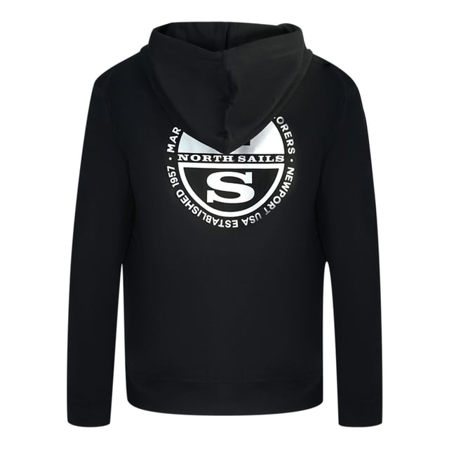 North Sails Logo Black Zip Hoodie. North Sails Logo Zip Hoodie. Elasticated Sleeve Ends and Waist, Drawstring Hood, Zip Closure, Large Brand Logo On Back. 80% Cotton, 20% Polyester Sweatshirt, Two Front Pockets. Regular Fit, Fits True To Size. Style Code: 9024160999