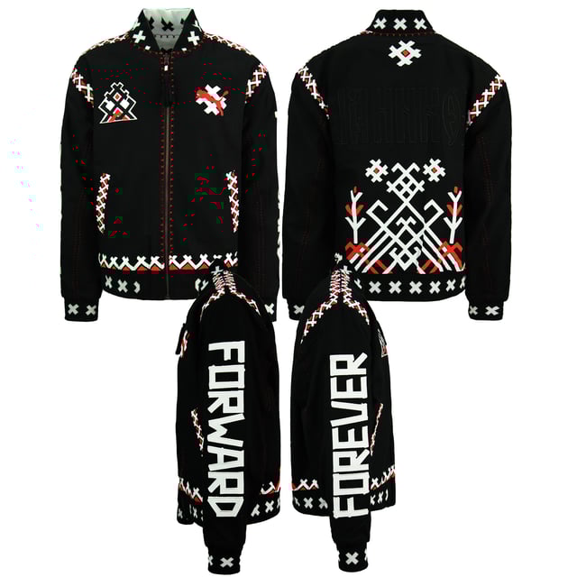 Puma x Jahnkoy Reversible Bomber Jacket Graphic Black Mens 596679 01