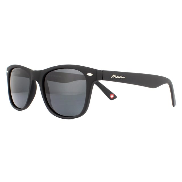 Montana Sunglasses MP10 Matte Black Rubbertouch Black Smoke Polarized are a lightweight, rectangle style frame which are designed with all day comfort in mind. The durable plastic frame have a contemporary appearance, yet classic shape which means they will look great across a wide range of face shapes and sizes. These Montana designer sunglasses have aspheric, polarized lens technology, exceptional for a frame of this price.