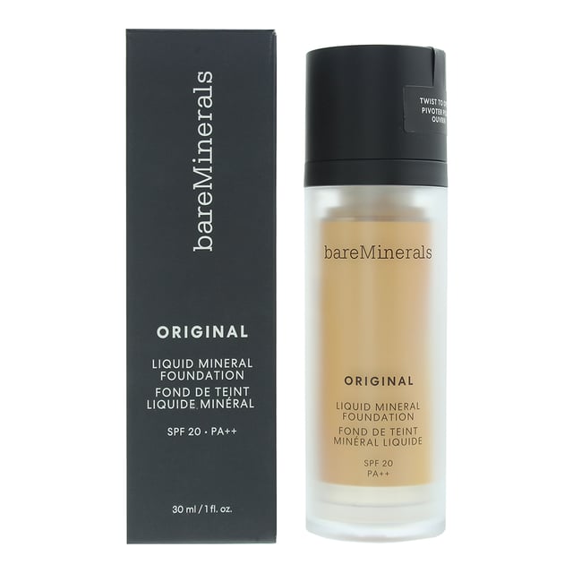 The Bare Minerals Original Liquid Mineral Foundation has been created with ingredients proven to refine skin texture whilst proving a naturally luminous finish and a medium buildable coverage. The foundation reduces the look of pores and redness, whilst blending easily with a lightweight feel. The foundation is designed to be friendly to skin and contains Non-comedogenic ingredients, whilst also being talc, silicone and gluten free.