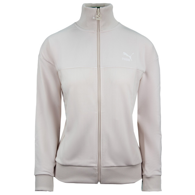 Puma Zip Up Track Jacket Long Sleeve Cream Womens Track Top 595943 23