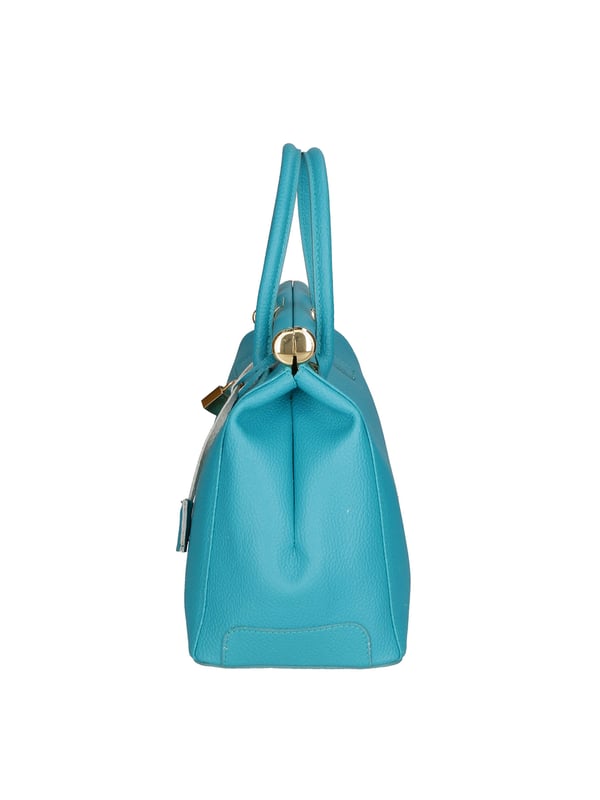 Bolso de mano de mujer de dos compartimentos con bandolera extraíble. Producto artesanal italiano en piel genuina dólar. Hecho en Italia