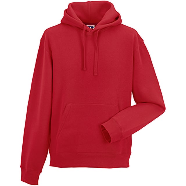Ultra contemporary hooded sweat in premium 3 layer fabric for a fuller, more substantial and luxurious hand feel.  Coverseamed armholes, cuffs and hem.  Coverseam around hood.  Herringbone neck tape.  Flat, chunky drawcords.  MP3 access.  Buttonhole eyelets.  Front facing shoulder seams.  Premium finishing.  Suitable for 40° wash and tumble dry.  Weight: 280g/m². Fabric: 80% combed ring-spun cotton 20% polyester. RUSSELL COLLECTION - a variety of Mens and Womens corporatewear in a wide range of styles,  colours and sizes.