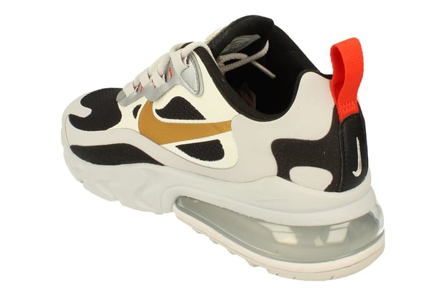 Nike Air Max 270 React Womens Grey Trainers Nike Air Max 270 React Womens Ct3433 - Vast Grey Metallic Gold Black 001