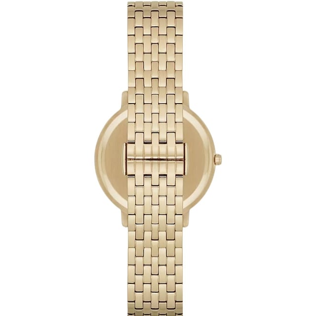 Sku: AR11007Case Size: 32 mmMovement: Quartz Two-HandStrap Material: Stainless SteelStrap Color: GoldCase Water Resistance: 3 ATMCase Material: Stainless SteelCase Color: GoldDial Color: White Mother-Of-PearlStrap Width: 14 mmClosure: Bracelet Butterfly DeployantStrap Inner Circumference: 175 +/- 5 mmBattery Type: SR616SW