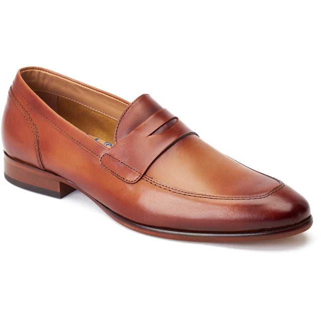 Base London Bruno Leather Men's Burnt Tan Loafers Bruno is a classic men's penny loafer from Base London. Perfect for any smart casual event this summer, Bruno can be dressed up or down and the Ortholite insole provides all-day comfort.