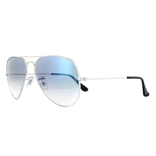 Ray Ban Aviator Mens Silver Gradient Light Blue Sunglasses