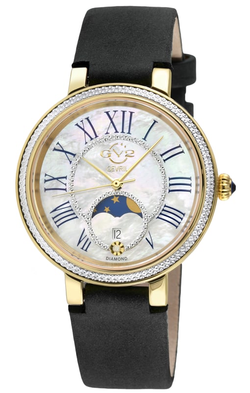 GV2 Women's Genoa SS IPYG Case, White MOP Dial, Authentic Handmade