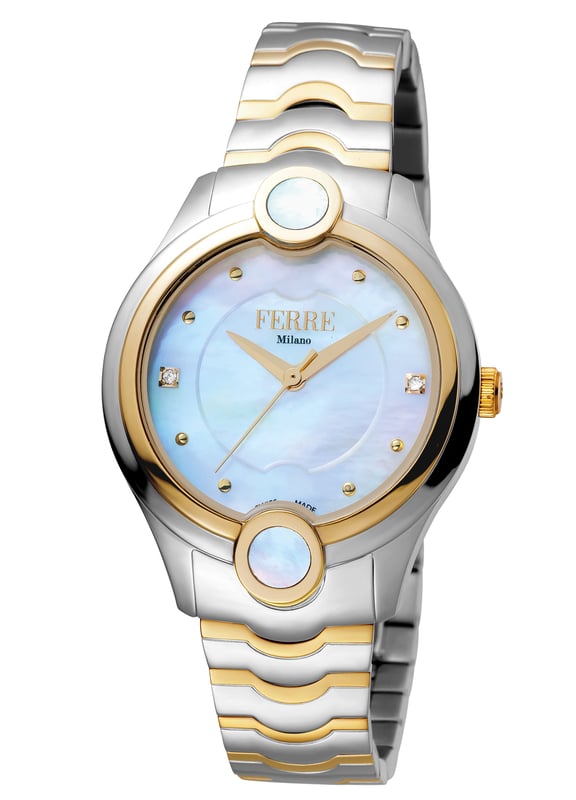 Ferre Milano FM1L083M0071 Womens White MOP Dial Stainle Steel  Watch