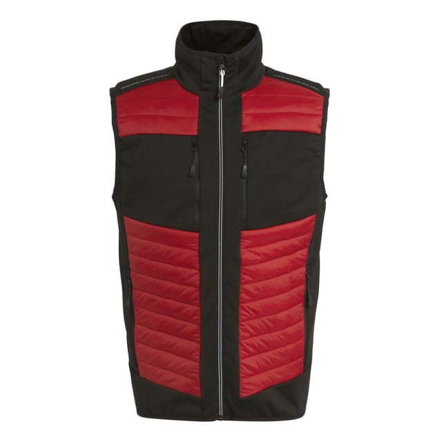90% Polyester, 10% Elastane. Fabric: Extol Stretch, Knitted. Design: Contrast Colour, Reflective Detail. 37gsm. Fabric Technology: Insulating, Showerproof, Thermal, Warmloft, Water Repellent. Access For Decoration, Bound Armholes, Chin Guard, Cut Out Label, Elasticated Arm Holes, Inner Zip Guard, Panelled. Neckline: Bound, Elasticated, Funnel Neck. Sleeve-Type: Sleeveless. Pockets: 2 Chest Pockets, 2 Front Pockets, Zip. Fastening: Full Length, Zip. Hem: Bound, Elasticated. Sustainability: Ethical Trading Initiative, GRS Certified, Made from Recycled Materials, REACH, Sustainable Materials. XS: 36 in. S: 38 in. M: 40 in. L: 42 in. XL: 44 in. XXL: 48 in. 3XL: 51 in.