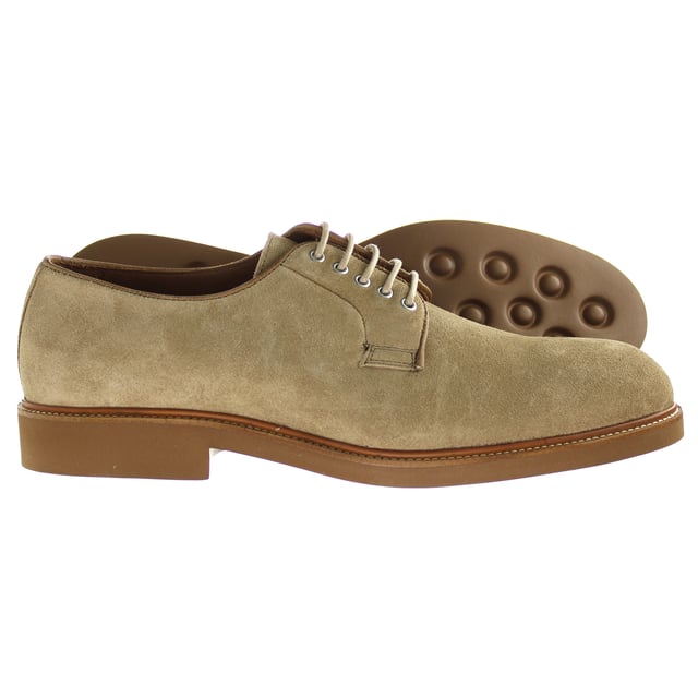 Hackett Chino Eyelet Blucher Lace-Up Beige Suede Leather Mens Shoes HMS20802 836