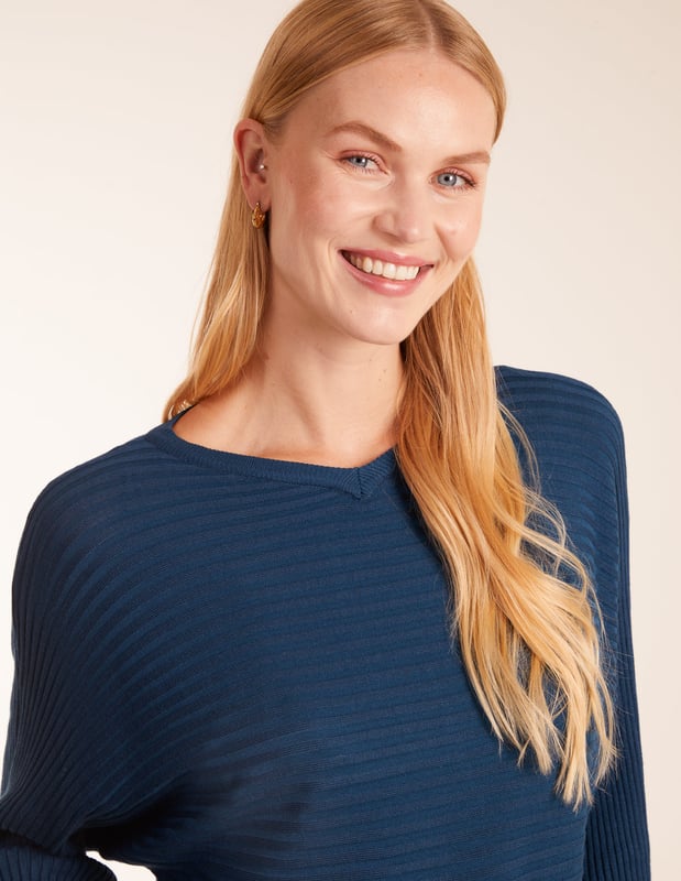 Ribbed Batwing Jumper