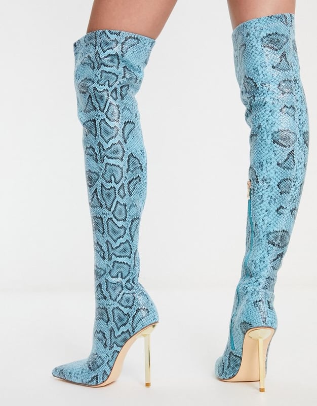 Snake print cheap stiletto boots