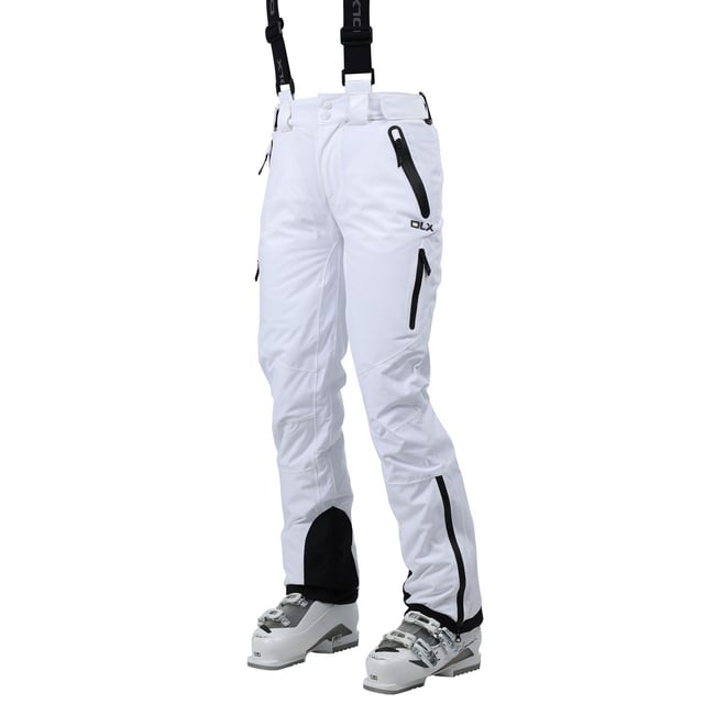 Buitenmaterialen: 100% Polyester TPU Membraan. Voering: 100% polyester. Stof: DLX, Stretch, Geweven. Vulling: 100% polyester. Vullen: Down-Touch. 10000g/m²/24hrs. Waterdichtheid: 2000mm. Zakken: 3 waterdichte zakken, rits. Taillelijn: Verstelbaar. Verstelbare bretels, Enkelbanden, Gelede knie, Riemlussen, Afneembare bretels, Kick Panels, Zijventilatie, Getapete Naden, Ritssluiting.. Bevestiging: Knop. Voering: Tricot. Stoftechnologie: Waterdicht, winddicht.