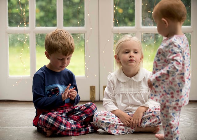 Baby Girl Winter Floral Print Pyjamas with Integrated Scratch Mitts