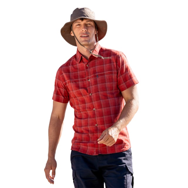 Outer Materials: 100% Cotton. Design: Checked. Lining: Mesh. Pockets: 1 Chest Pocket, Zip. Fastening: Button-Down. Sleeve-Type: Short-Sleeved. Neckline: Turn Down Collar. Fabric Technology: Breathable, Lightweight. XXS: 33 in. XS: 35 in. S: 37 in. M: 40 in. L: 43 in. XL: 46 in. XXL: 49 in. 3XL: 53 in. 4XL: 56 in.